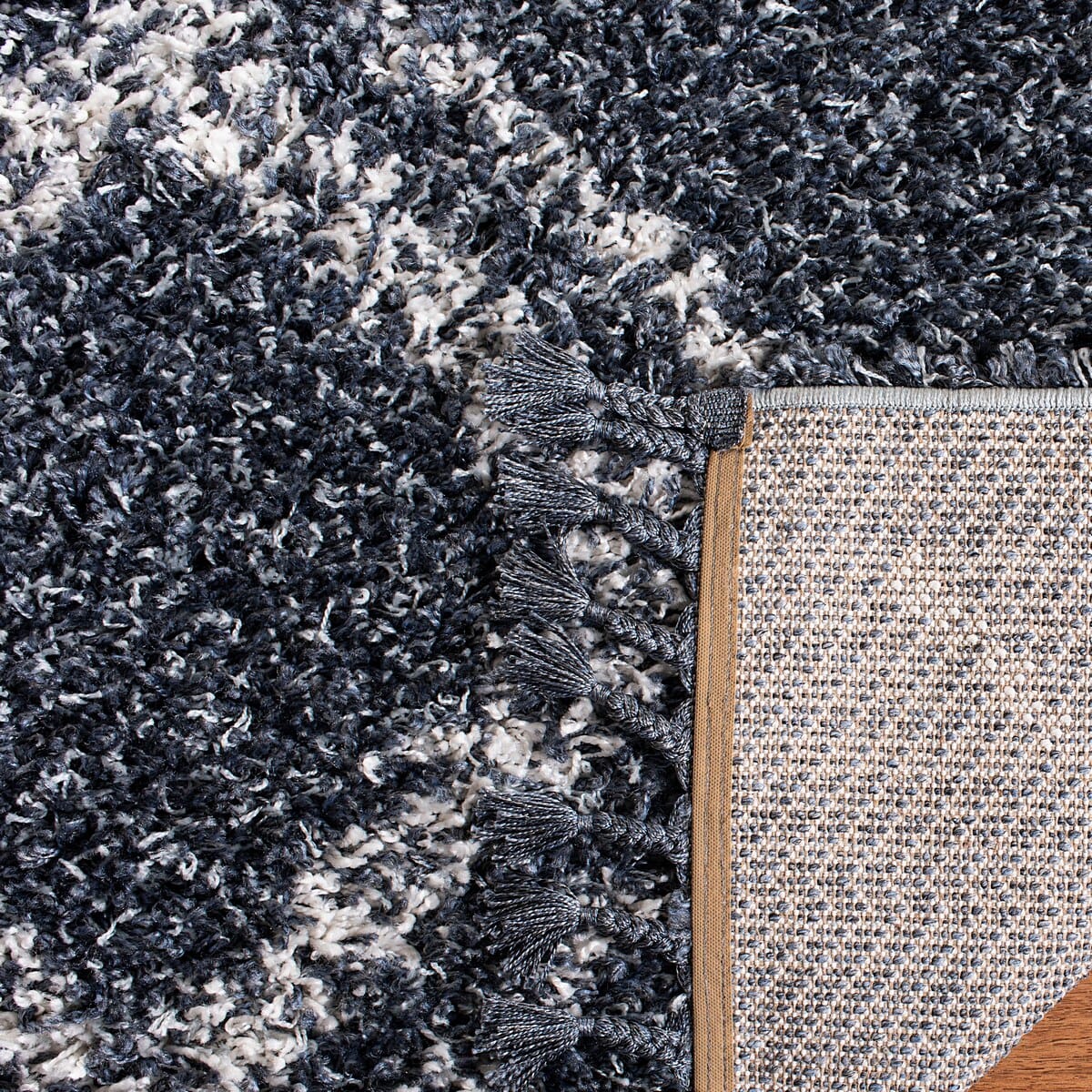 Safavieh Pro Lux Shag Plx432L Cream / Blue Rugs.