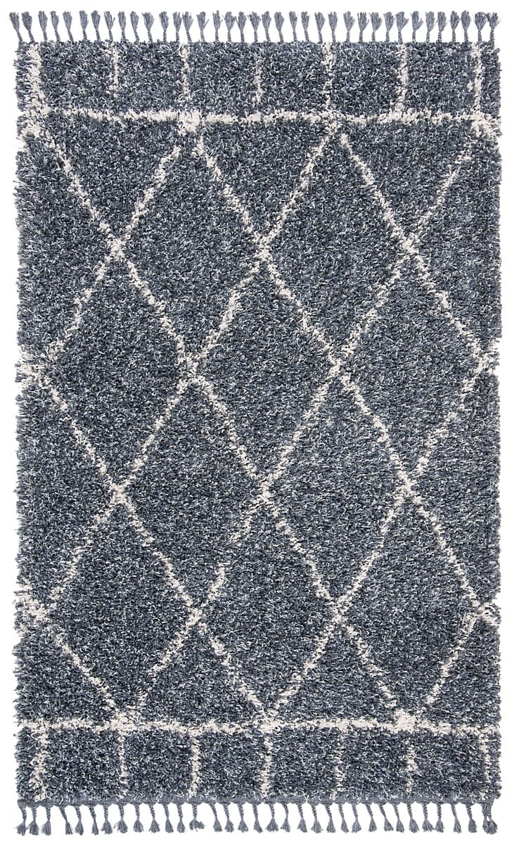 Safavieh Pro Lux Shag Plx433L Cream / Blue Rugs.