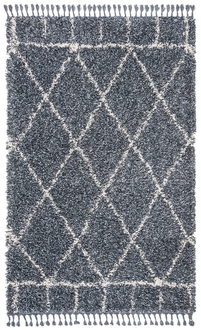 Safavieh Pro Lux Shag Plx433L Cream / Blue Rugs.