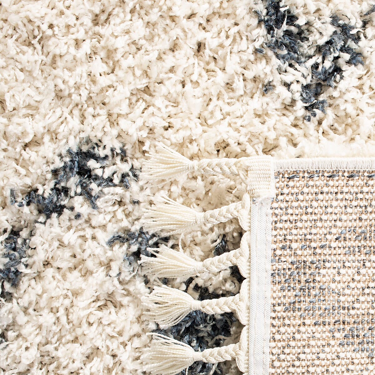 Safavieh Pro Lux Shag Plx434A Cream / Blue Rugs.