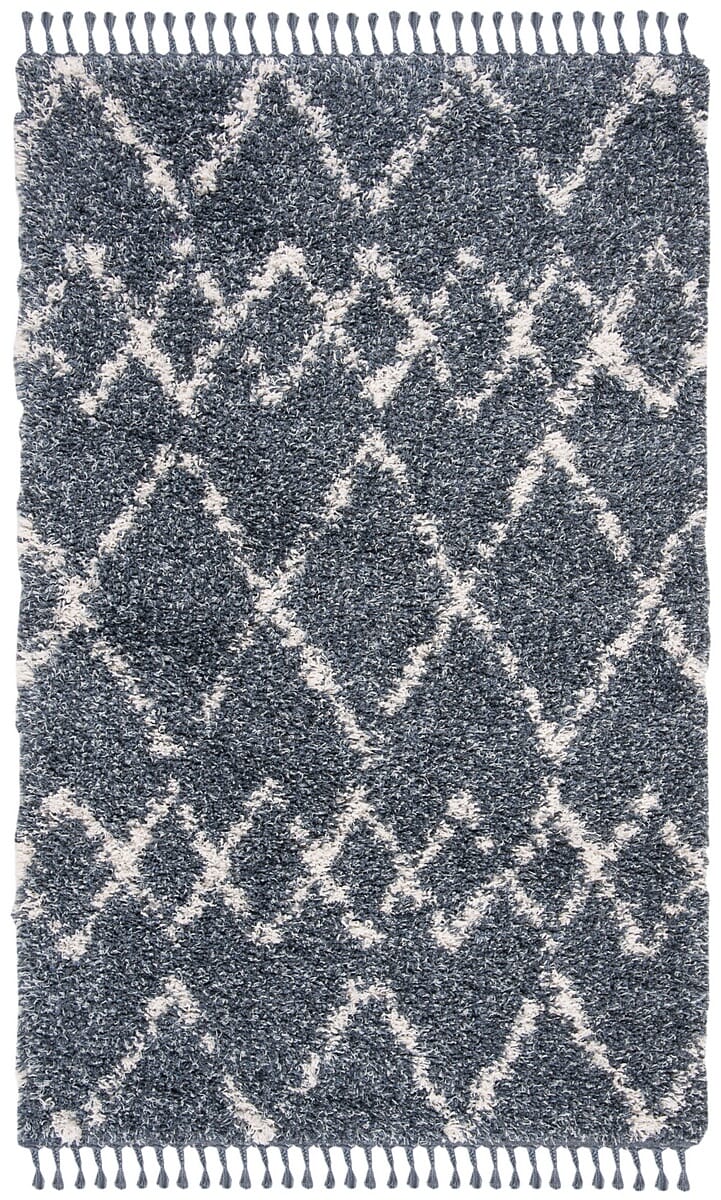 Safavieh Pro Lux Shag Plx434L Cream / Blue Rugs.