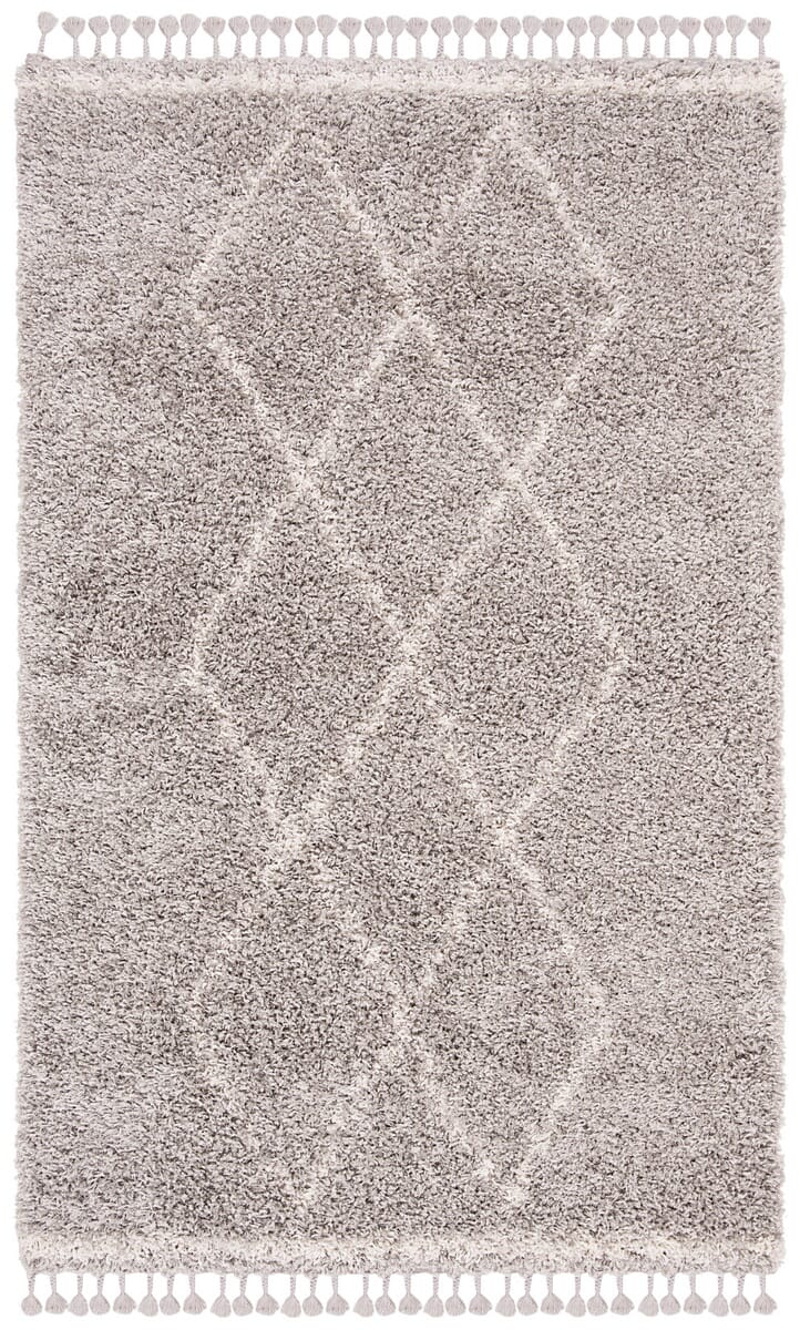 Safavieh Pro Lux Shag Plx435F Grey / Cream Rugs.