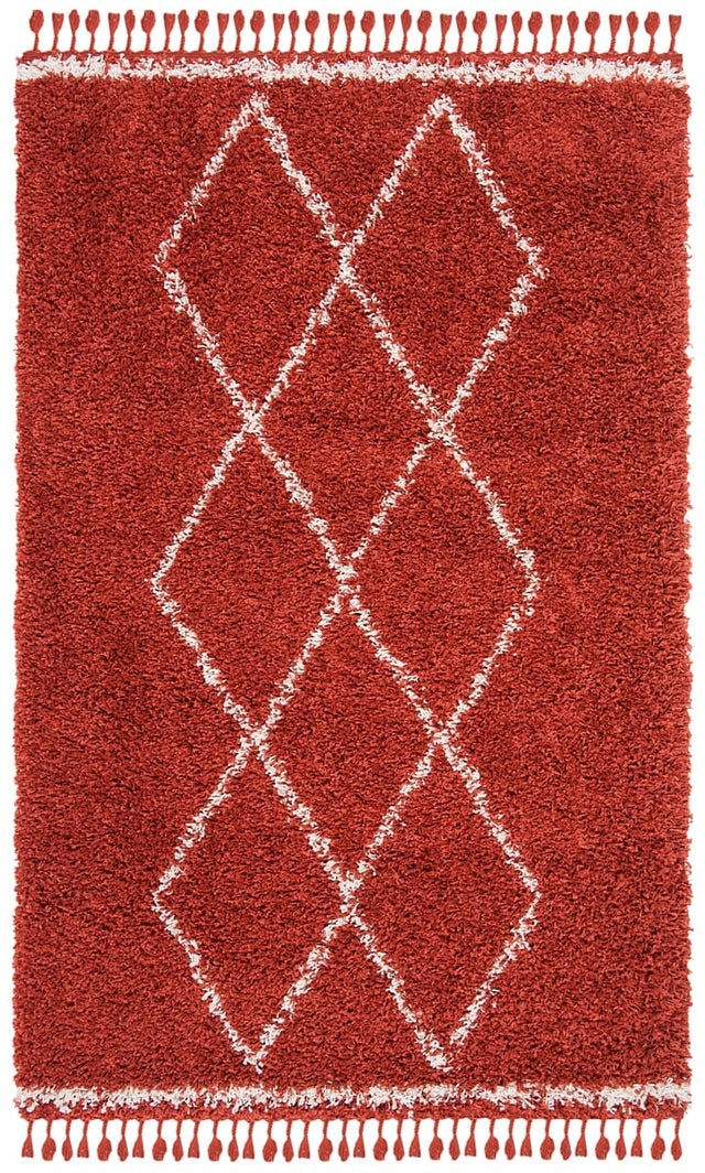 Safavieh Pro Lux Shag Plx435P Rust / Creme Rugs.