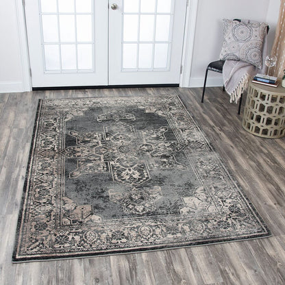 Rizzy Panache Pn6972 Gray, Black, Taupe, Natural, Ivory Area Rug
