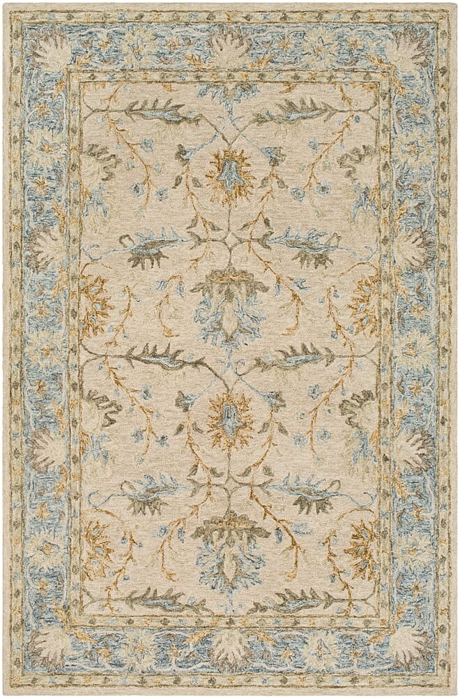 Surya Panipat Pnp-2308 Light Gray, Charcoal, Pale Blue Rugs.