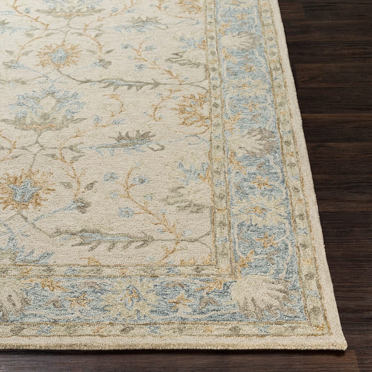 Surya Panipat Pnp-2308 Light Gray, Charcoal, Pale Blue Rugs.