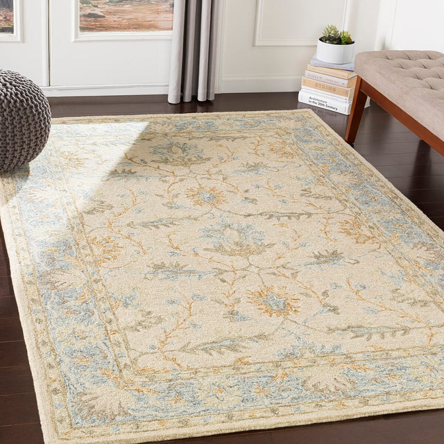 Surya Panipat Pnp-2308 Light Gray, Charcoal, Pale Blue Rugs.
