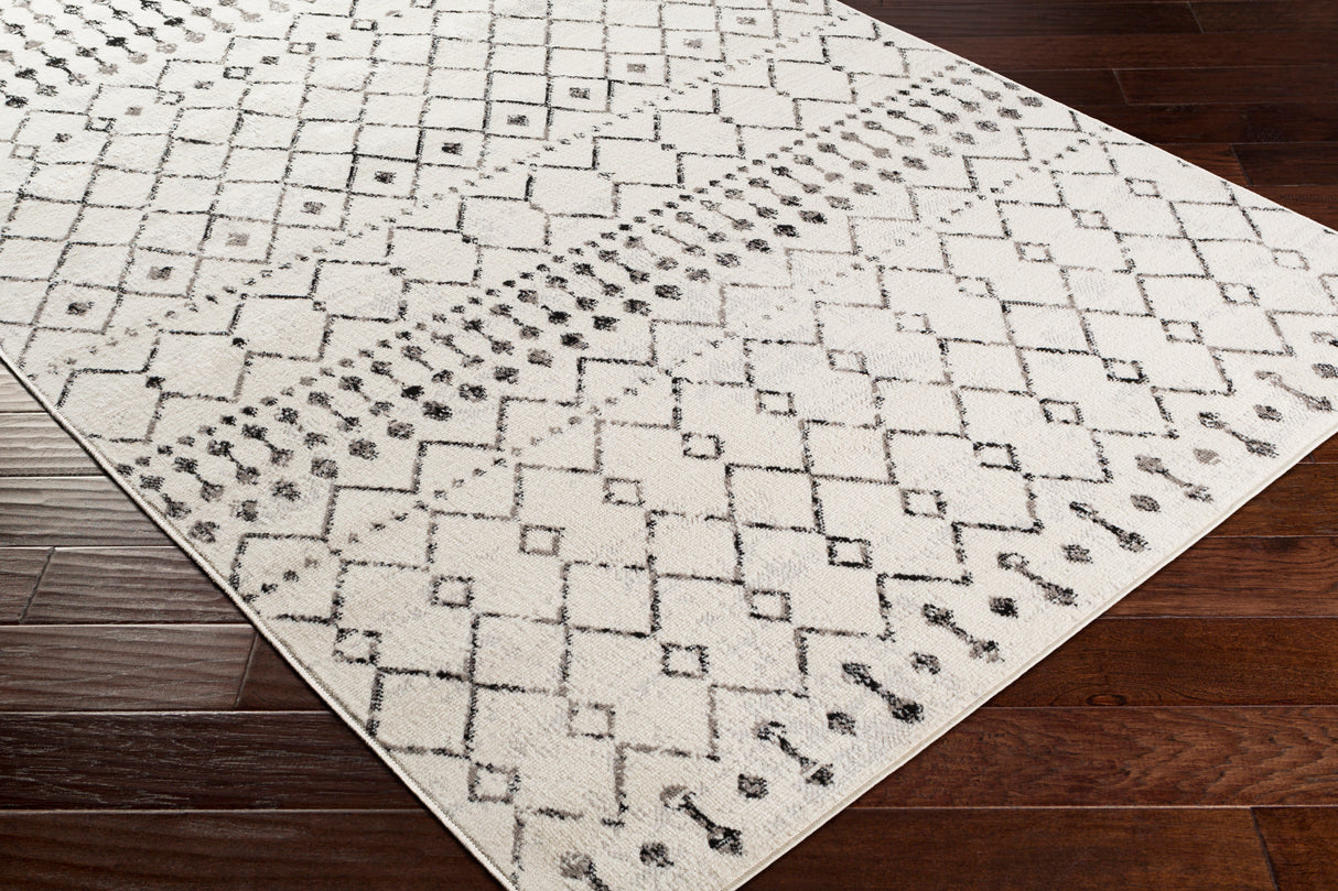 Surya Pisa Pss-2300 Black, Ivory, Medium Gray, Light Gray Rugs.