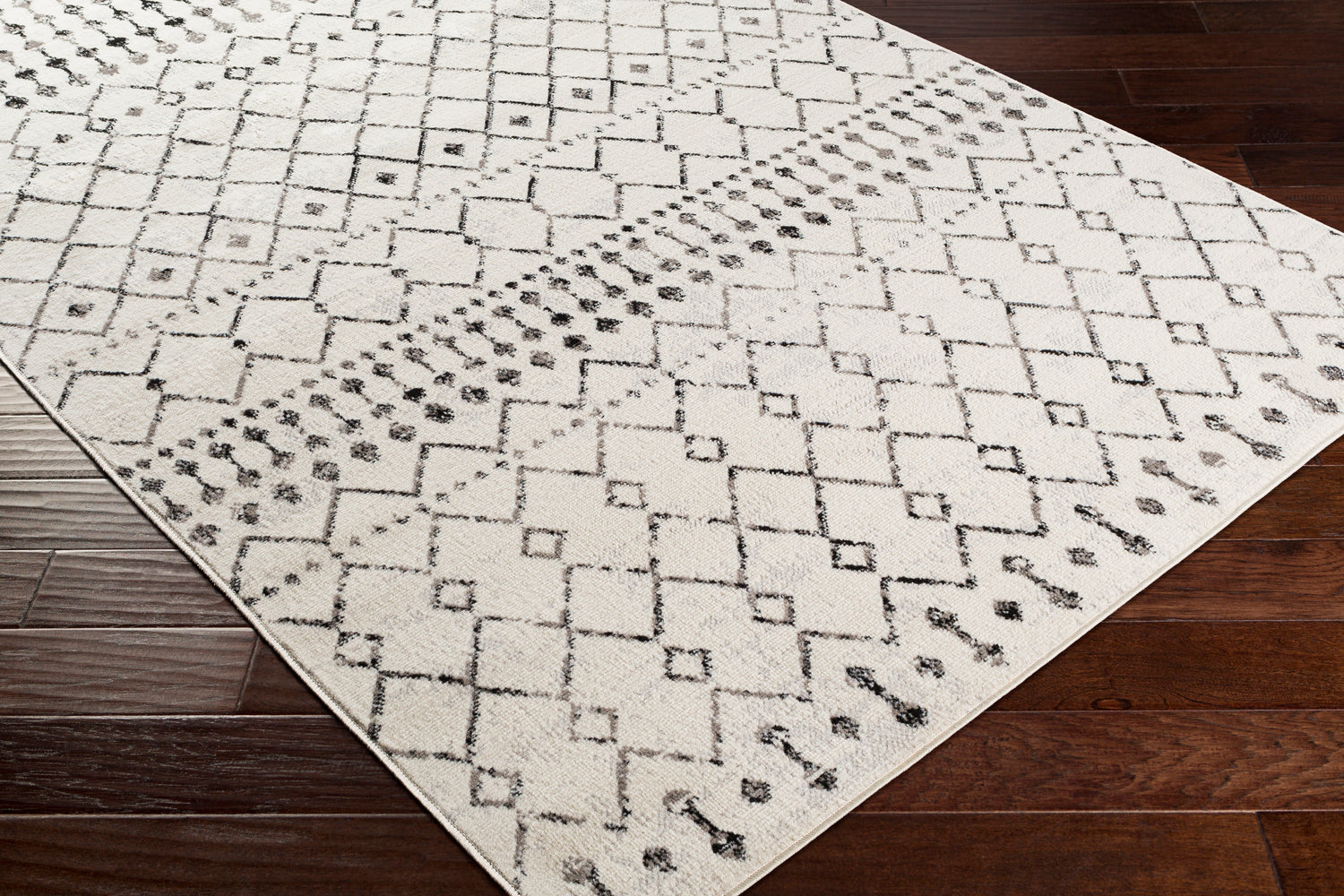 Surya Pisa Pss-2300 Black, Ivory, Medium Gray, Light Gray Rugs.