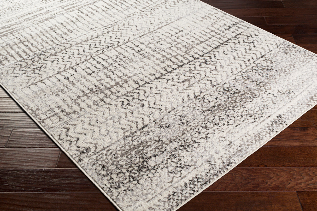 Surya Pisa Pss-2310 Medium Gray, Black, Light Gray, Ivory Rugs.