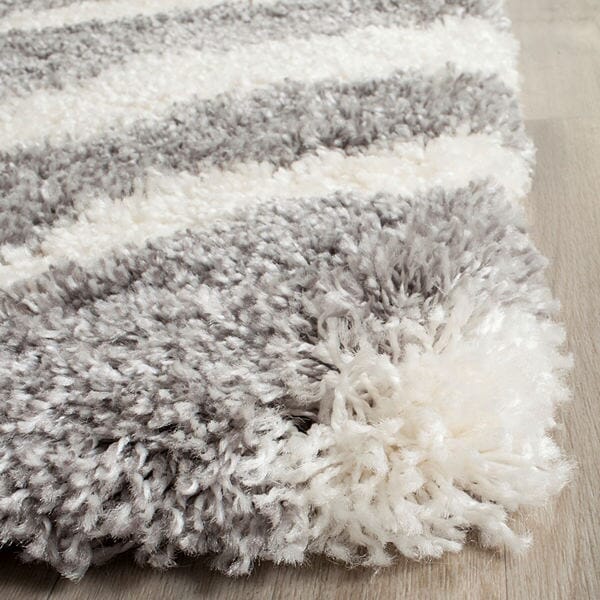 Safavieh Portofino Shag Pts215A Ivory / Grey Rugs.