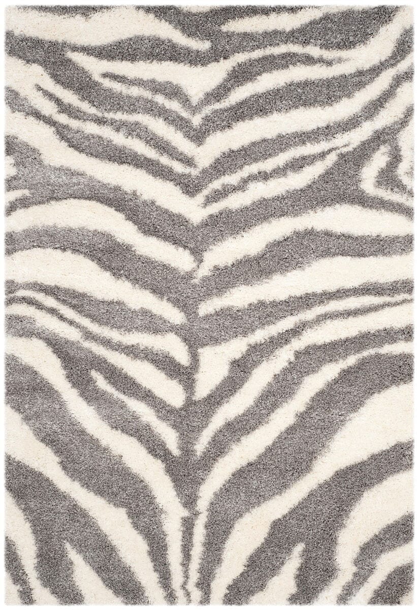 Safavieh Portofino Shag Pts215A Ivory / Grey Rugs.