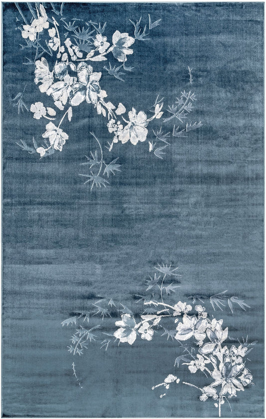 Nuloom Begonia Floral Silhouette Nbe1636A Blue Area Rug