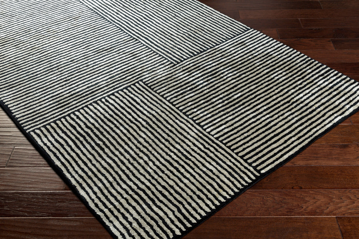 Surya Quartz Qtz-5037 Black, Ivory Rugs.