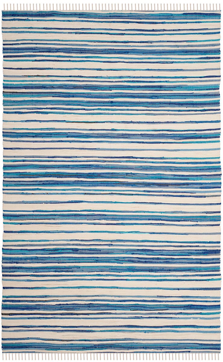 Safavieh Rag Rug Rar126B Ivory / Blue Rugs.