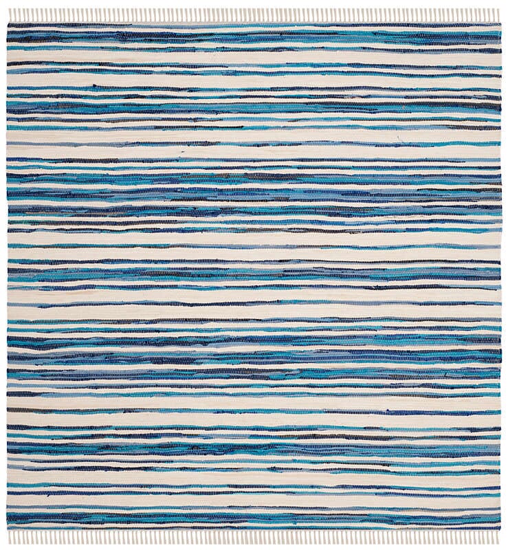 Safavieh Rag Rug Rar126B Ivory / Blue Rugs.