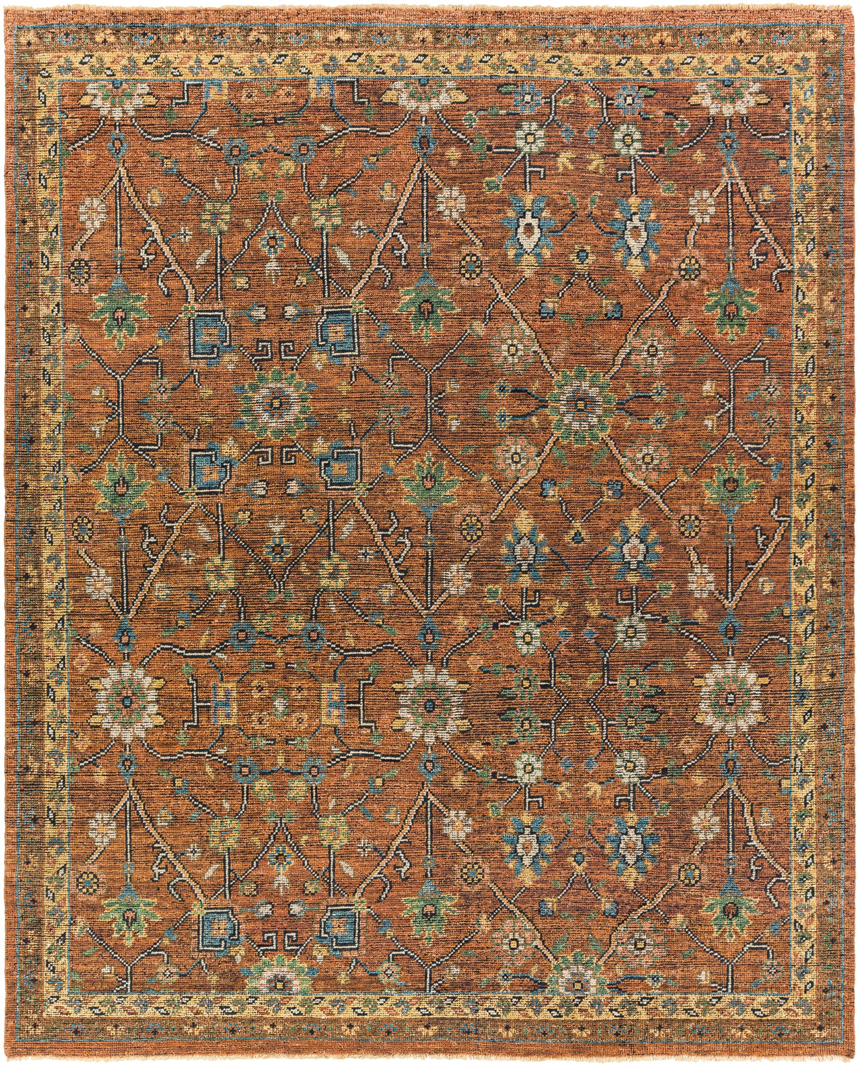 Surya Reign Reg-2301 Dark Brown, Camel, Black, Wheat Rugs.