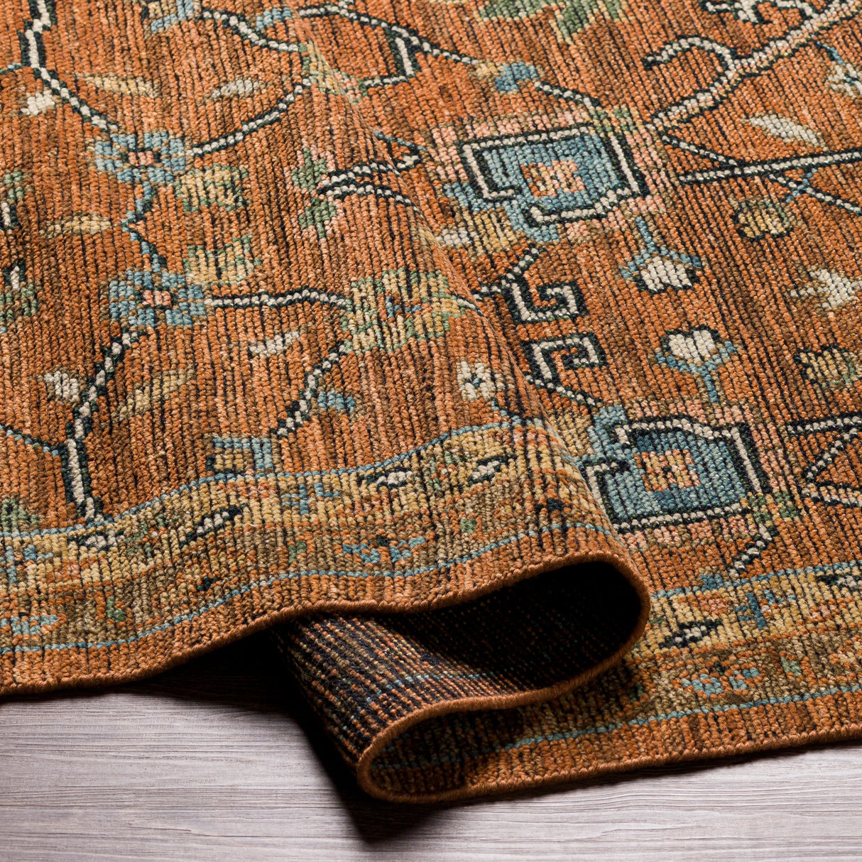 Surya Reign Reg-2301 Dark Brown, Camel, Black, Wheat Rugs.