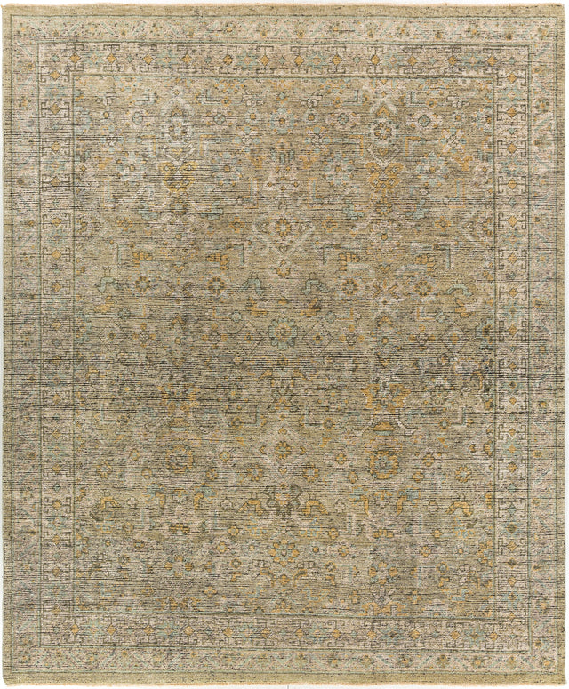 Surya Reign Reg-2303 Sage, Camel, Saffron, Grass Green Rugs.