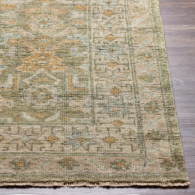 Surya Reign Reg-2303 Sage, Camel, Saffron, Grass Green Rugs.