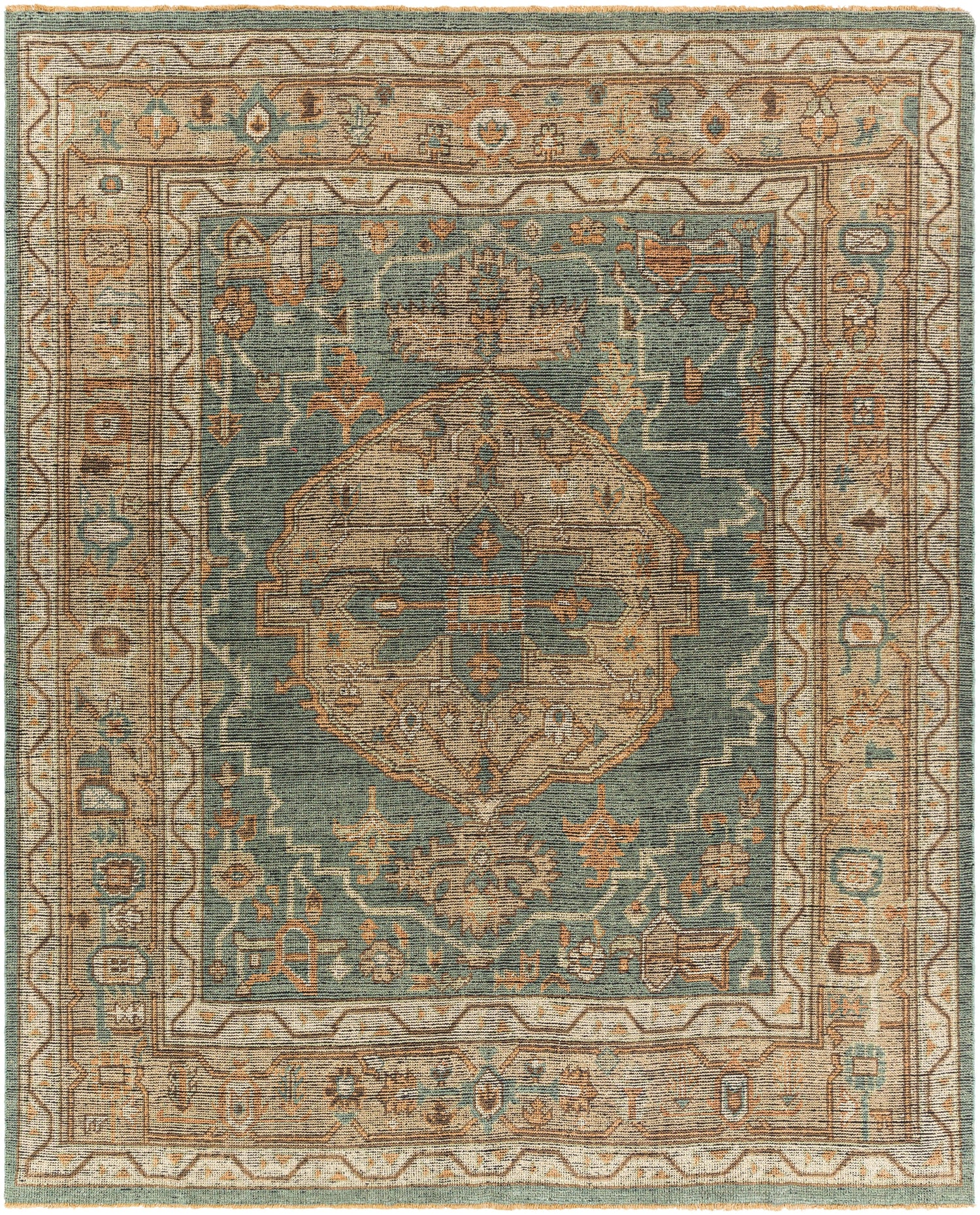 Surya Reign Reg-2304 Dark Green, Khaki, Tan, Dark Brown Rugs.