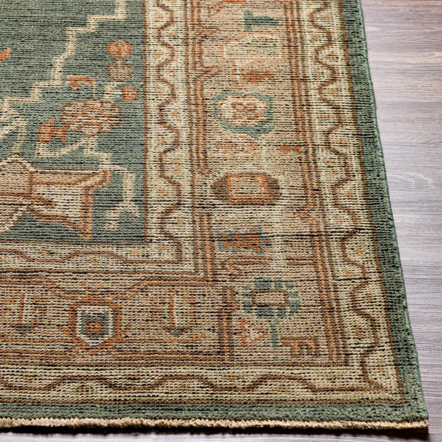Surya Reign Reg-2304 Dark Green, Khaki, Tan, Dark Brown Rugs.