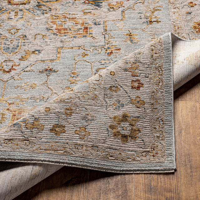 Surya Reina Ren-2304 Light Gray, Cream, Denim, Mustard Rugs.