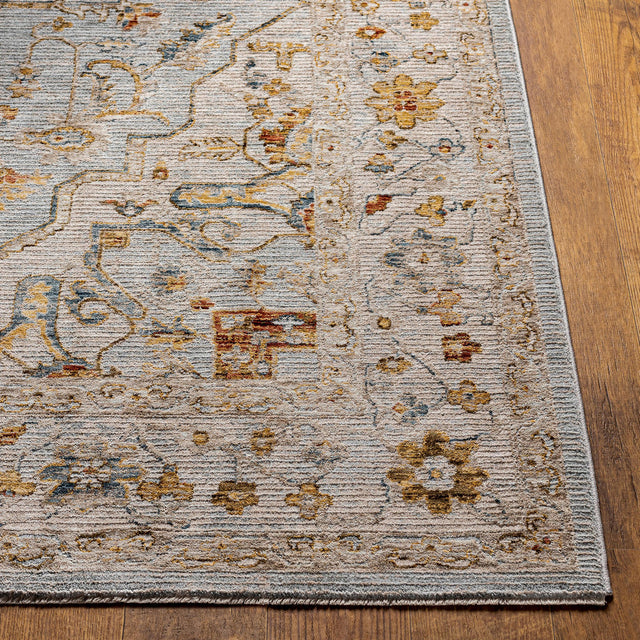 Surya Reina Ren-2304 Light Gray, Cream, Denim, Mustard Rugs.