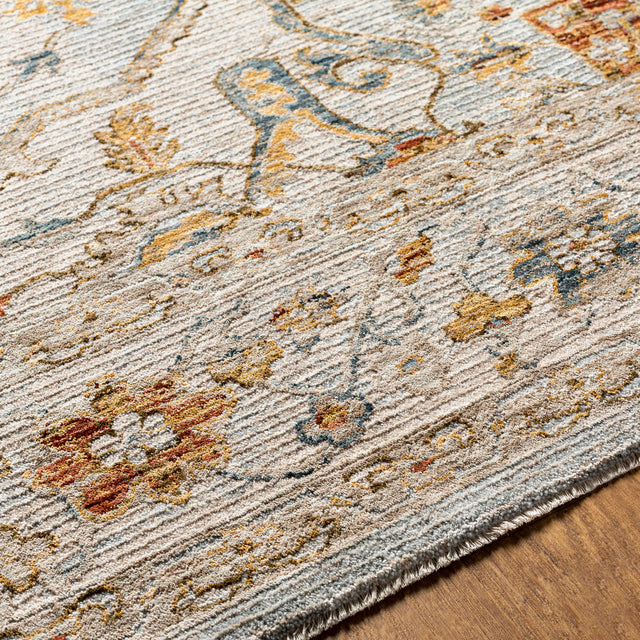 Surya Reina Ren-2304 Light Gray, Cream, Denim, Mustard Rugs.