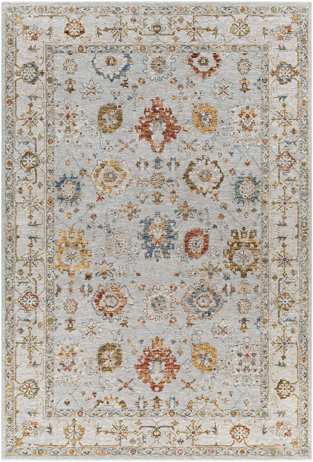 Surya Reina Ren-2307 Light Gray, Cream, Denim, Rust Rugs.
