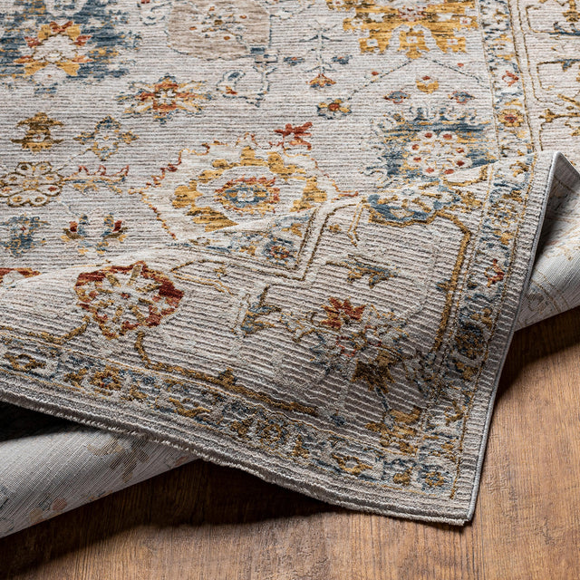 Surya Reina Ren-2307 Light Gray, Cream, Denim, Rust Rugs.