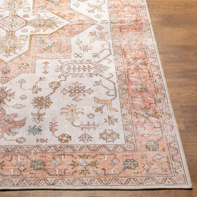 Surya Machine Washable Regen Rge-2306 Beige, Dusty Pink Rug.