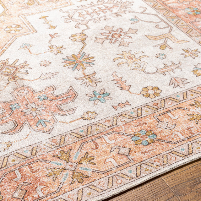 Surya Machine Washable Regen Rge-2306 Beige, Dusty Pink Rug.