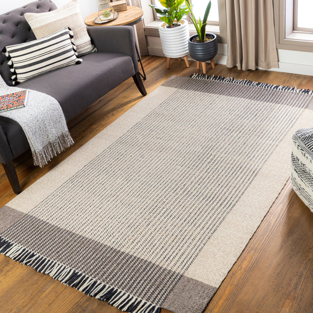 Surya Reliance Rli-2300 Charcoal, Taupe, Black, Beige Rugs.