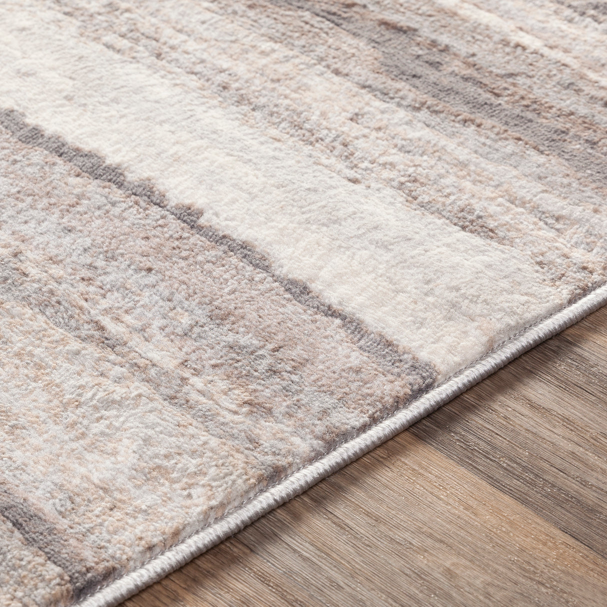 Surya Roma Rom-2306 Medium Gray, Tan, Camel, White Rugs.