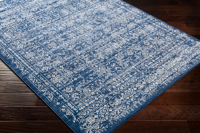 Surya Roma Rom-2310 Dark Blue, Denim, White Rugs.