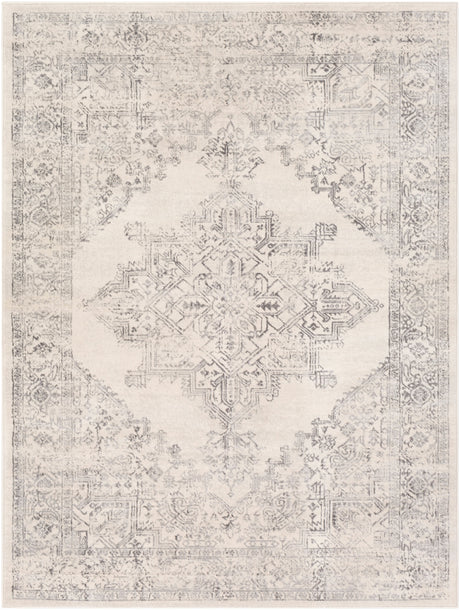 Surya Roma Rom-2322 White, Light Gray, Medium Gray Rugs.