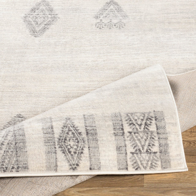 Surya Roma Rom-2325 White, Light Gray, Medium Gray Rugs.