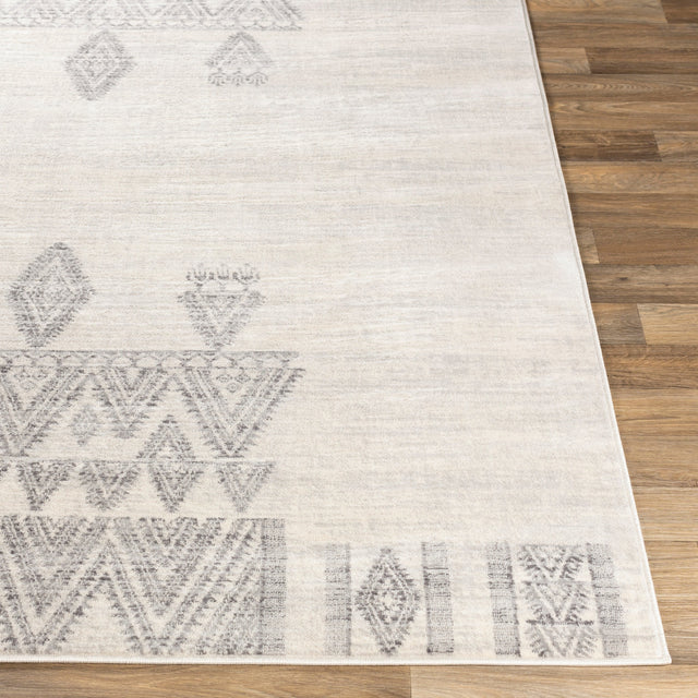 Surya Roma Rom-2325 White, Light Gray, Medium Gray Rugs.