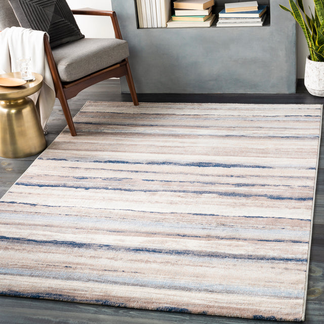 Surya Roma Rom-2349 Dark Blue, Sky Blue, Taupe, White Rugs.
