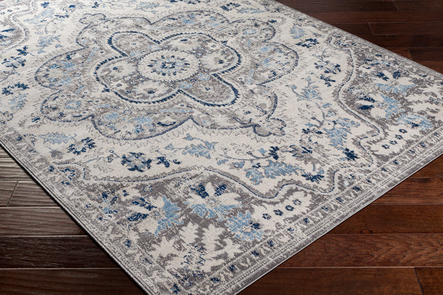 Surya Roma Rom-2359 Navy, Light Gray, Cream, Medium Gray Rugs.