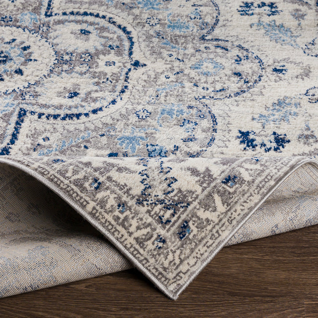 Surya Roma Rom-2359 Navy, Light Gray, Cream, Medium Gray Rugs.