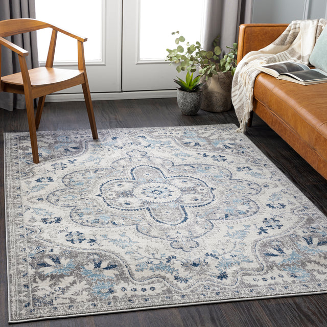 Surya Roma Rom-2359 Navy, Light Gray, Cream, Medium Gray Rugs.