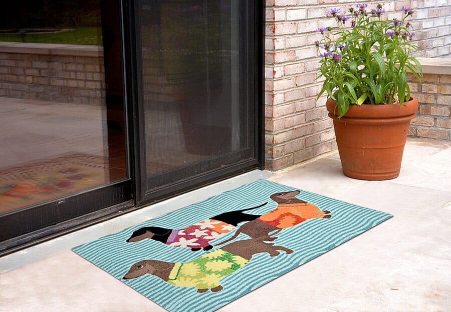Liora Manne Frontporch Tropical Hounds 1583/44 Multi Novelty Area Rug