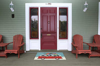 Liora Manne Frontporch Happy Howlidays 2427/24 Red, Black, Blue, Gold, Green, Pink Christmas Area Rug
