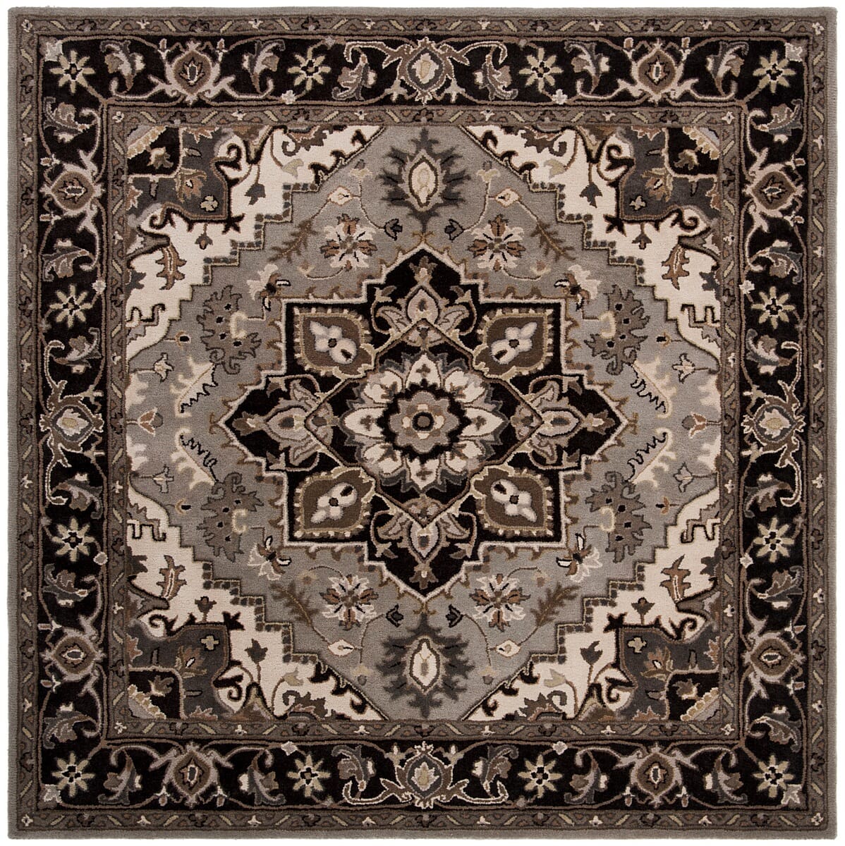 Safavieh Royalty Roy700G Silver / Charcoal Rugs.