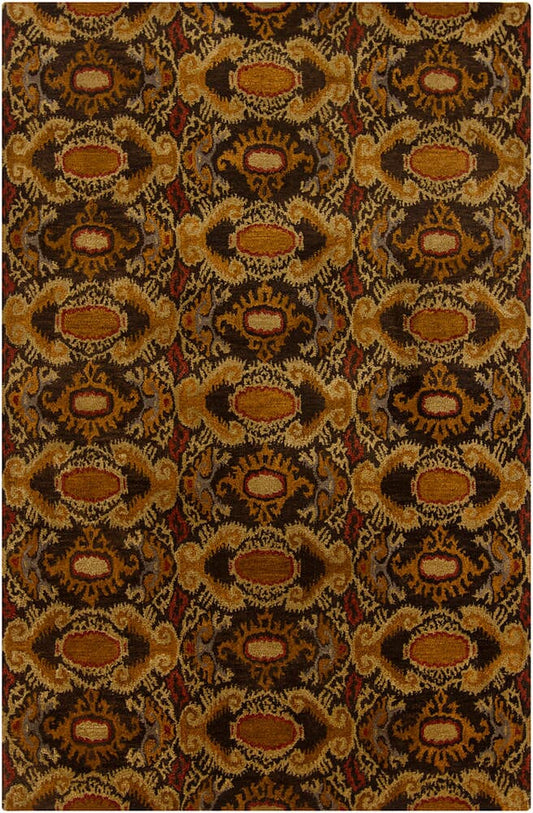 Chandra Rupec Rup39622 Multi / Brown / Gold / Blue / Red Ikat Area Rug