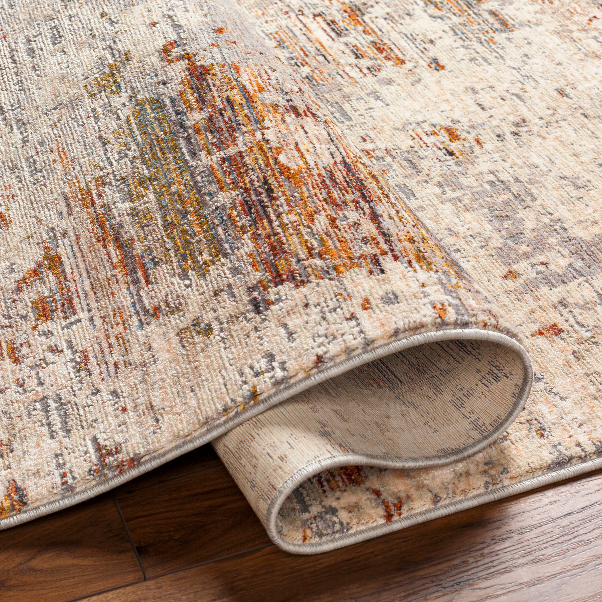 Surya Arya Rya-2304 Light Gray, White Rug.