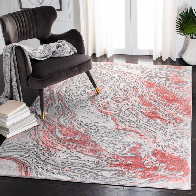 Safavieh Meadow Mdw568H Grey/Pink Rug.