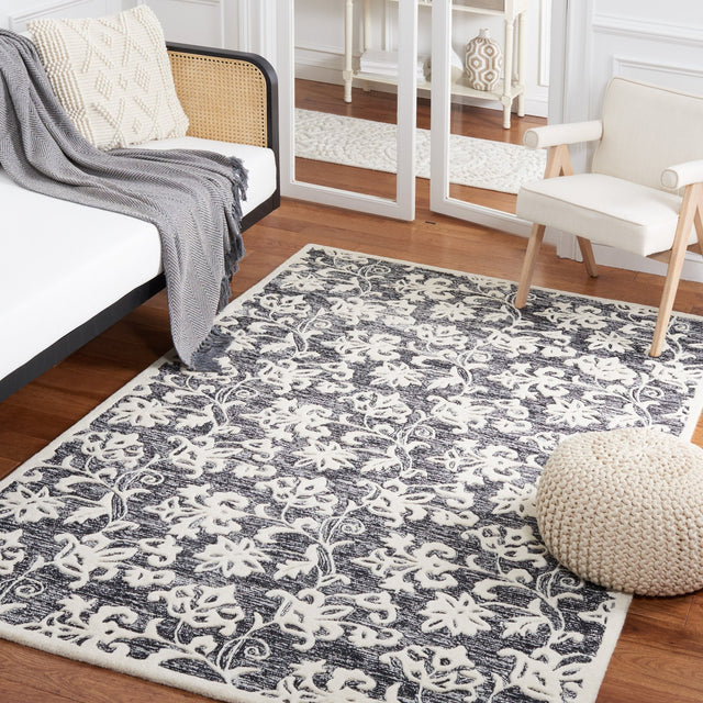 Safavieh Metro Met853Z Black/Ivory Rug.